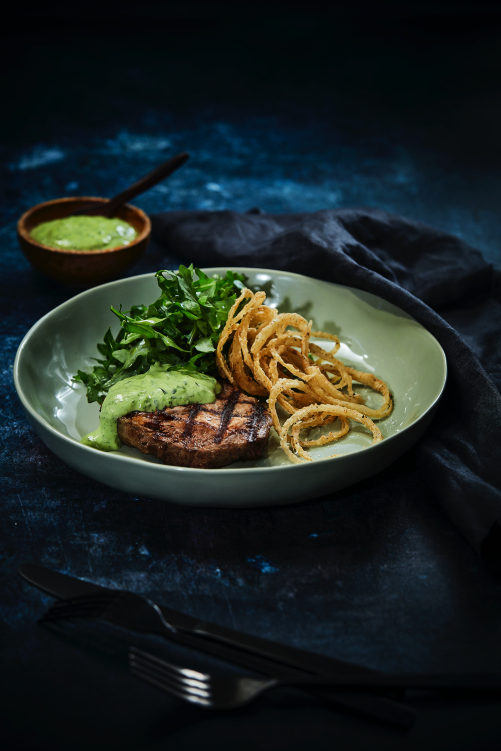 Grilled Veal Fillet with Cheat’s Green Goddess Béarnaise Sauce